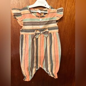 NWT- SHEIN Kids Striped Baby Romper with Bow